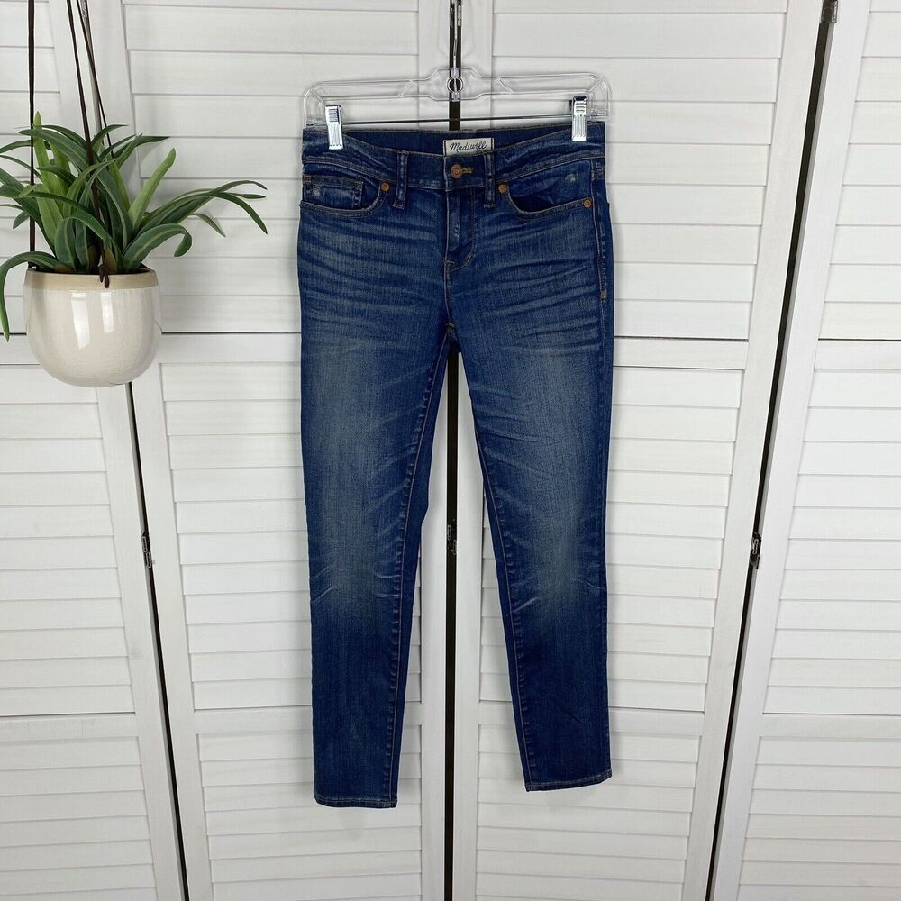 Madewell Skinny Skinny Jeans‎ Medium Edmonton Wash Distressed Womens Size 25